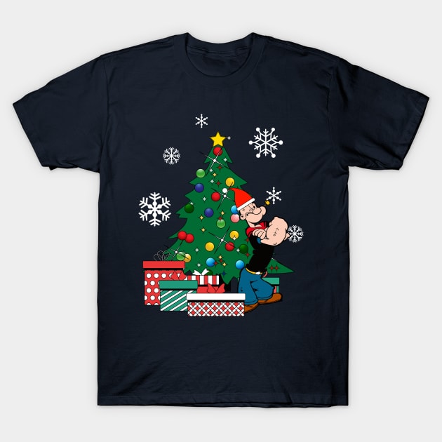 Popeye Around The Christmas Tree T-Shirt by Nova5